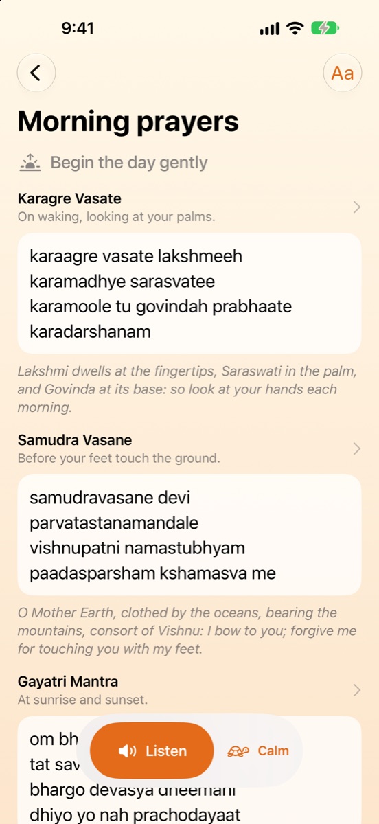 Morning prayers with meanings